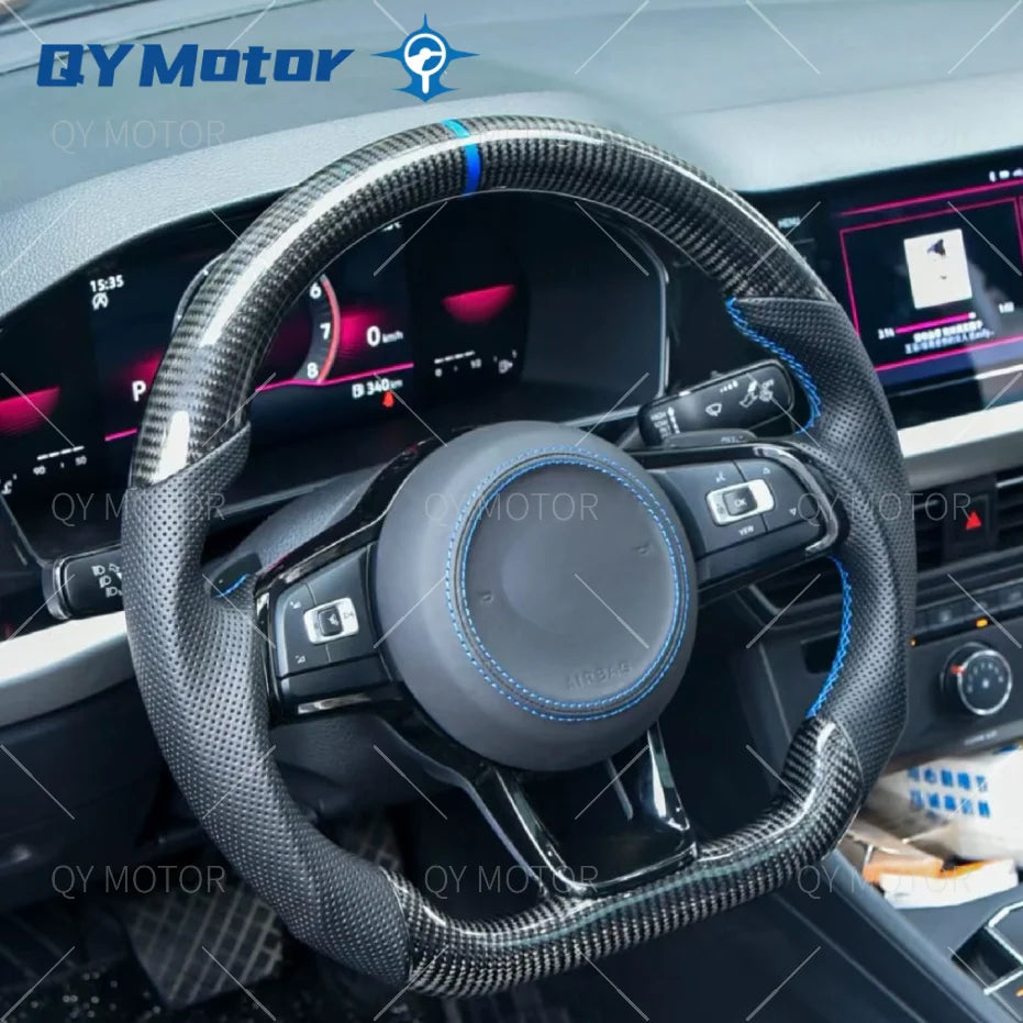 Τιμόνι Volkswagen Golf MK7/7.5 από πραγματική ίνα άνθρακα και διάτρητο δέρμα