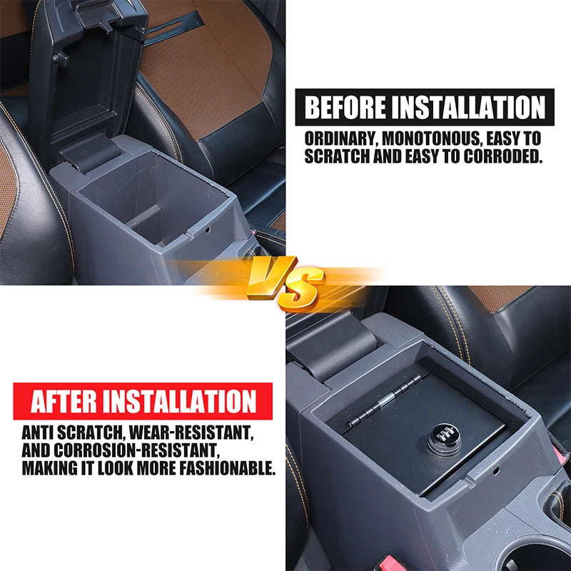 Ford Ranger 2015 2022 Armsteun Opbergruimte Koolstofstaal Zwart