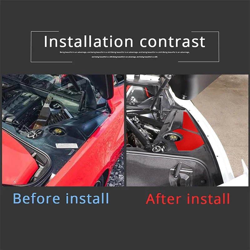 Corvette C8 Pannello Cappuccio Rosso Adesivo Rifinitura Lega di Alluminio