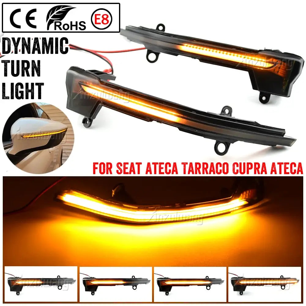 Dynamic LED Side Mirror Signal Lights For SEAT Ateca Tarraco by InterCyprus Trading Ltd