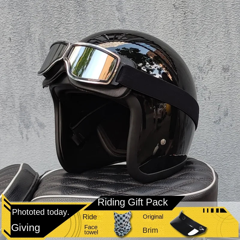 500TX Vintage Motorcycle Open Face Helmet &ndash; Fiberglass Body