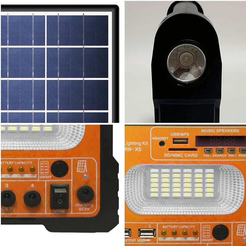 3 Bulbs Solar Panel Camping Lighting Kit &ndash; Portable Power
