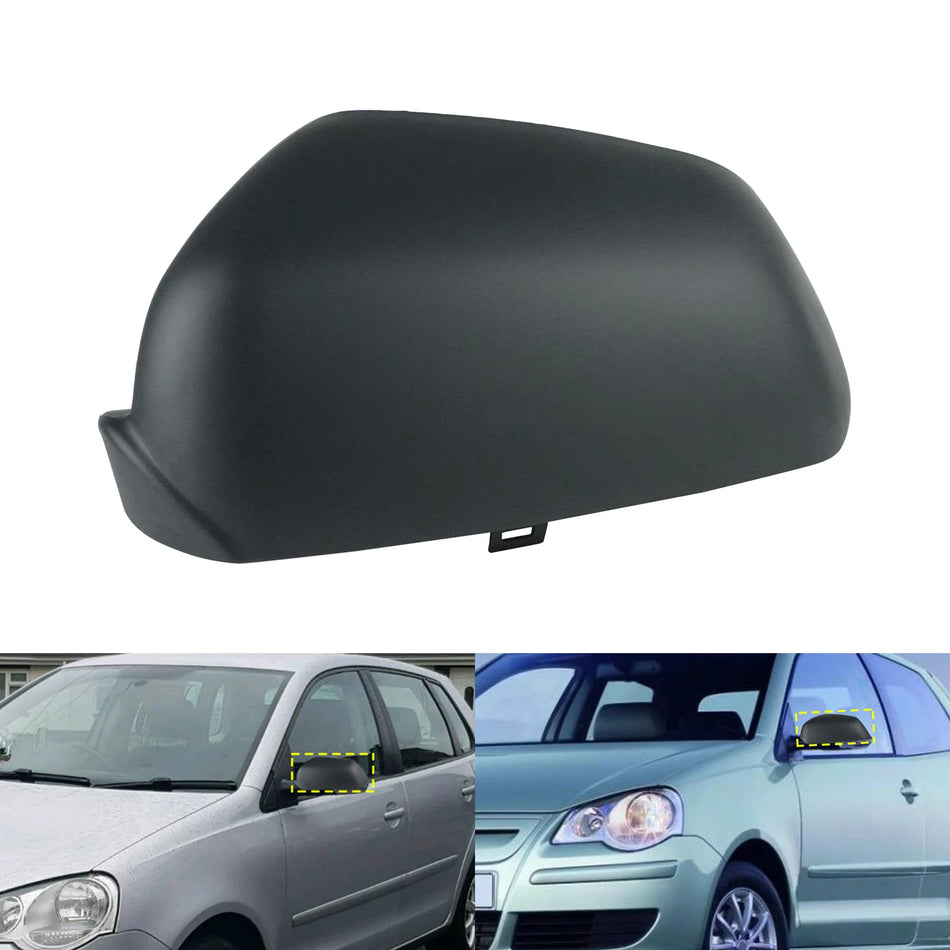 VW Polo MK4 9N3 Left Primed Wing Door Mirror Cover Cap, Passenger Side