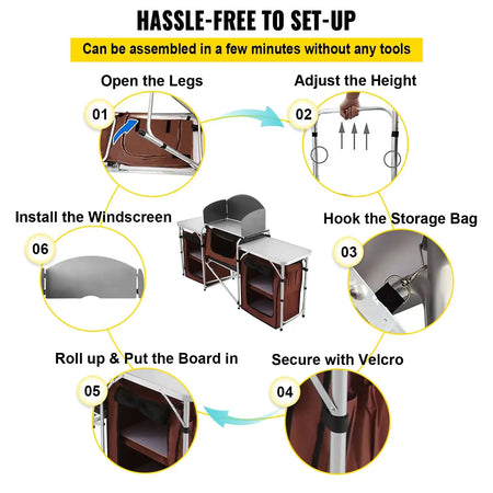 Foldable Kitchen Table With Aluminum X Bracket
