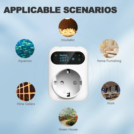 WiFi Tuya Socket Thermostat Plug 220V &ndash; Remote Temp Control