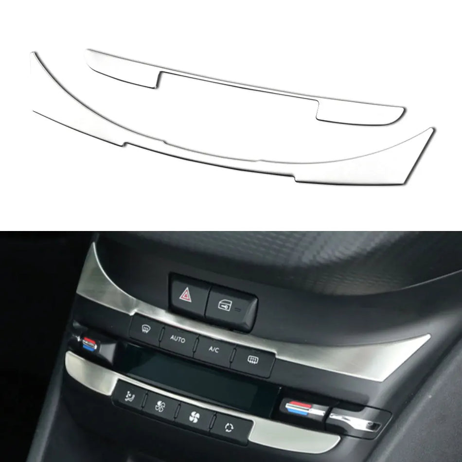 Peugeot 2008 208 middenconsolepaneel sticker paillettenhoes, ABS zilver