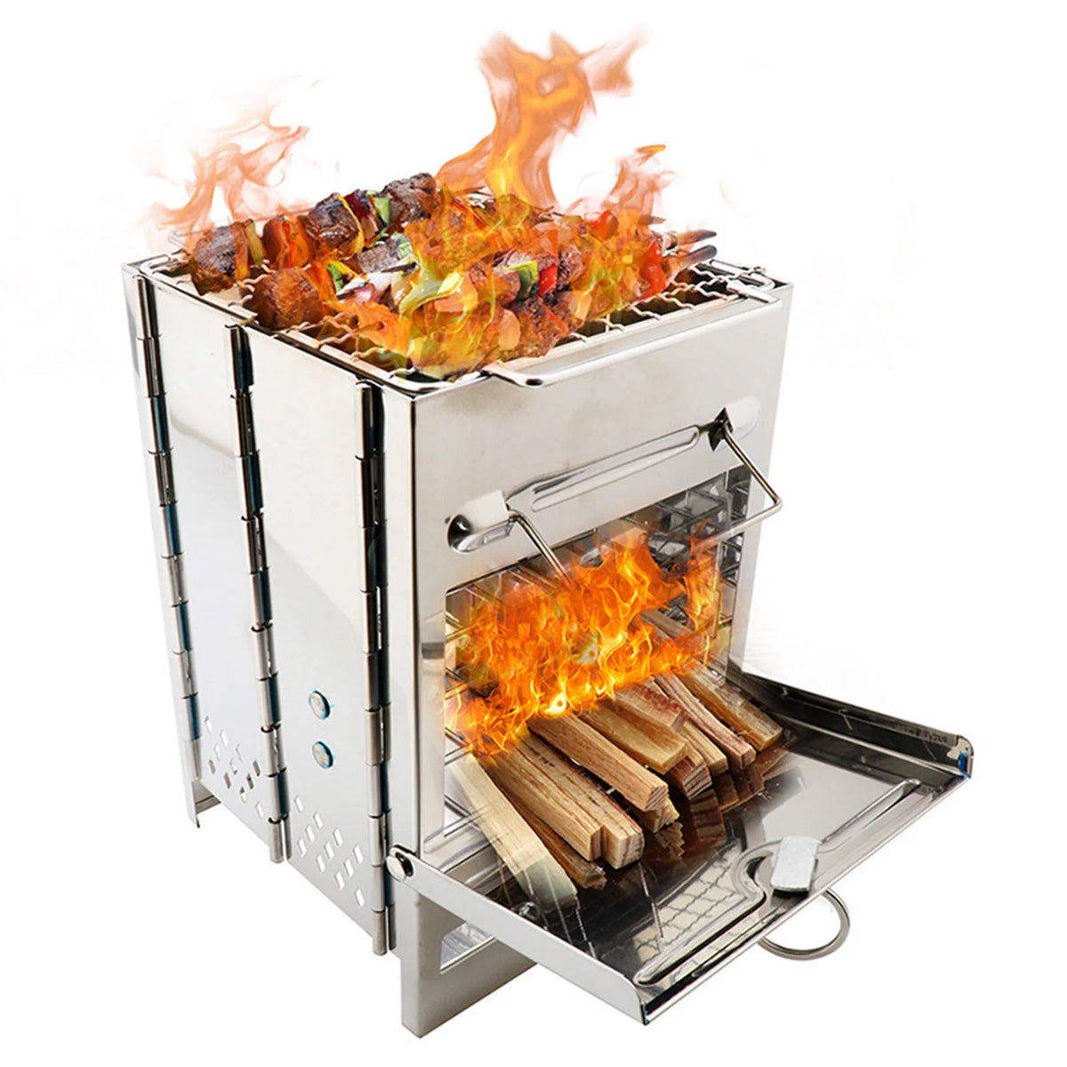 Wood Stove Foldable Charcoal Grill &ndash; Lightweight Portable