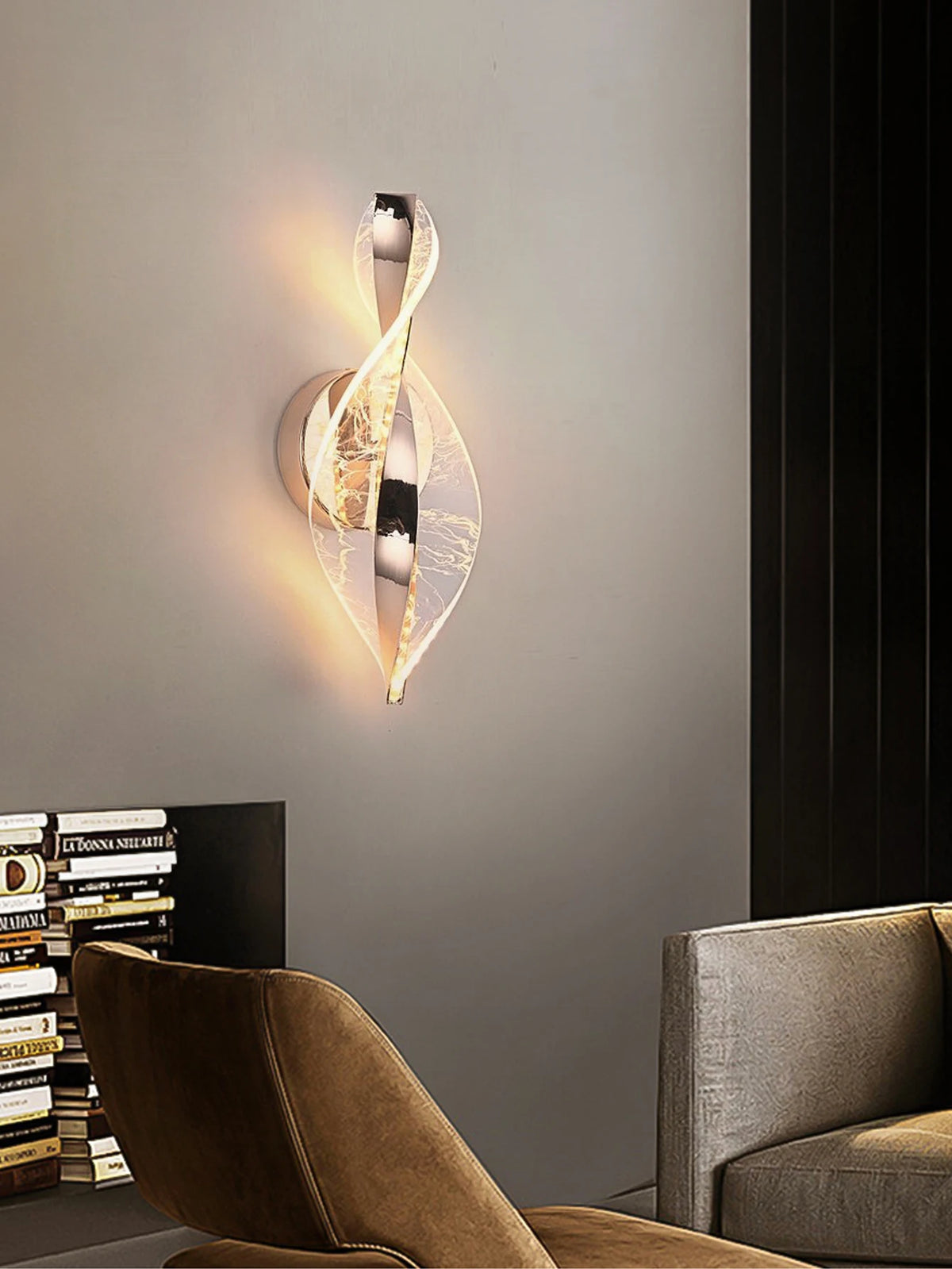 Acrylic 1pc Gold/Black Modern Wall Sconce &ndash; LED Lighting