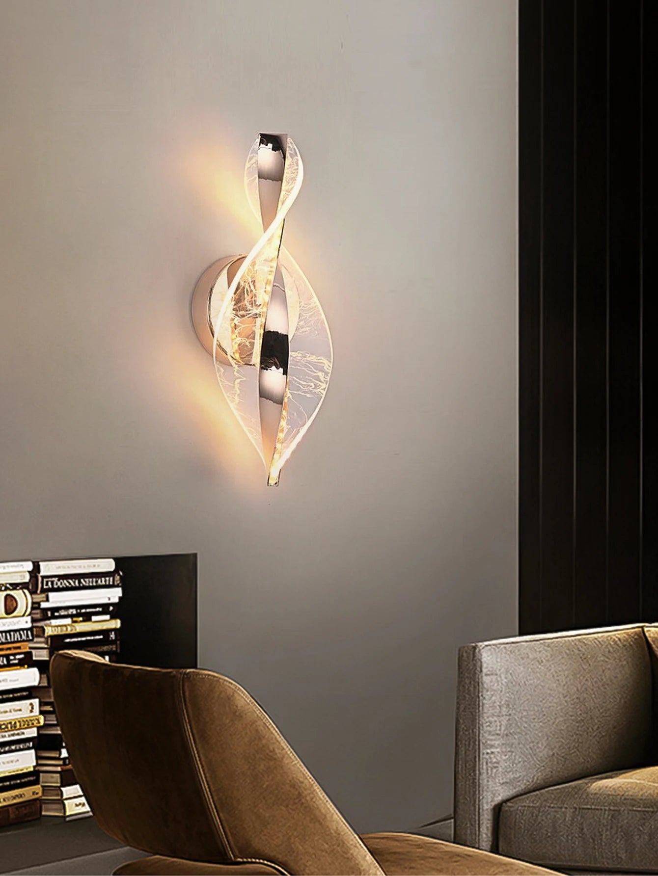 Acrylic 1pc Gold/Black Modern Wall Sconce &ndash; LED Lighting