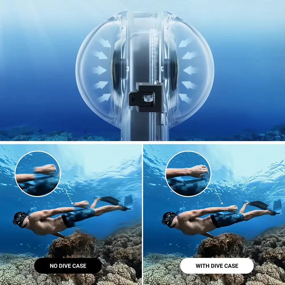 Invisible Dive Case for Insta360 X5 - 60m/197ft Waterproof Housing