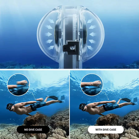 Invisible Dive Case for Insta360 X5 - 60m/197ft Waterproof Housing