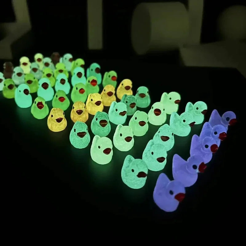 50PCS Luminous Mini Ducks - Glow in the Dark Fairy Garden Accessories