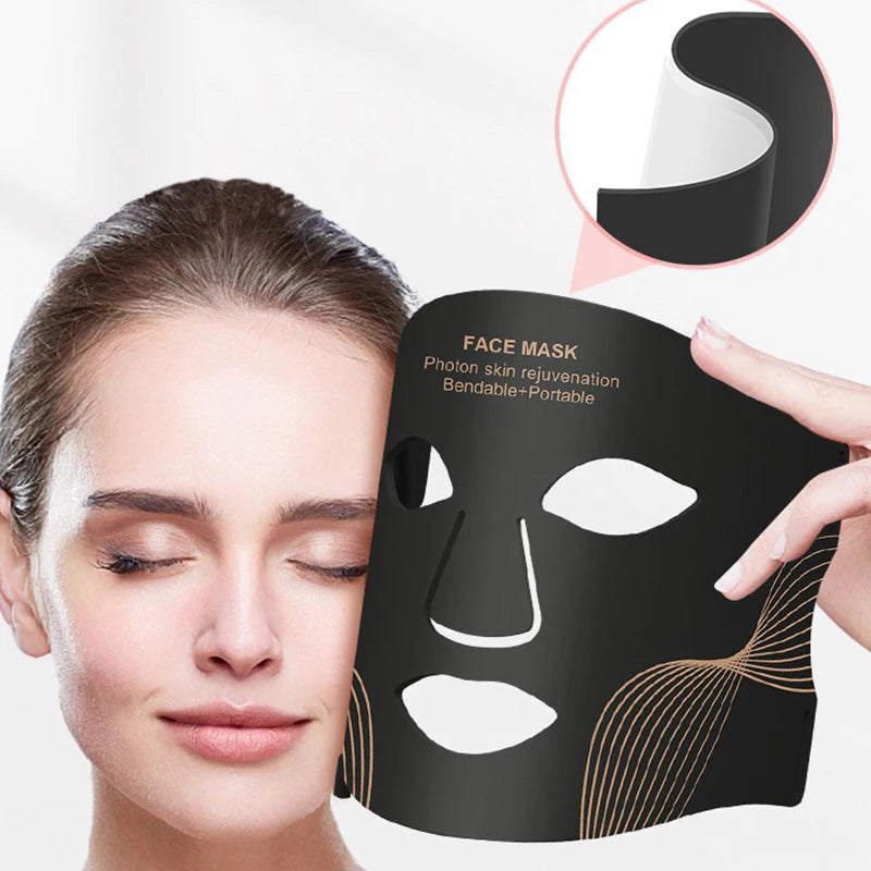 7-Color LED Light Therapy Face Mask, Silicone Mask for Home Skin Rejuvenation
