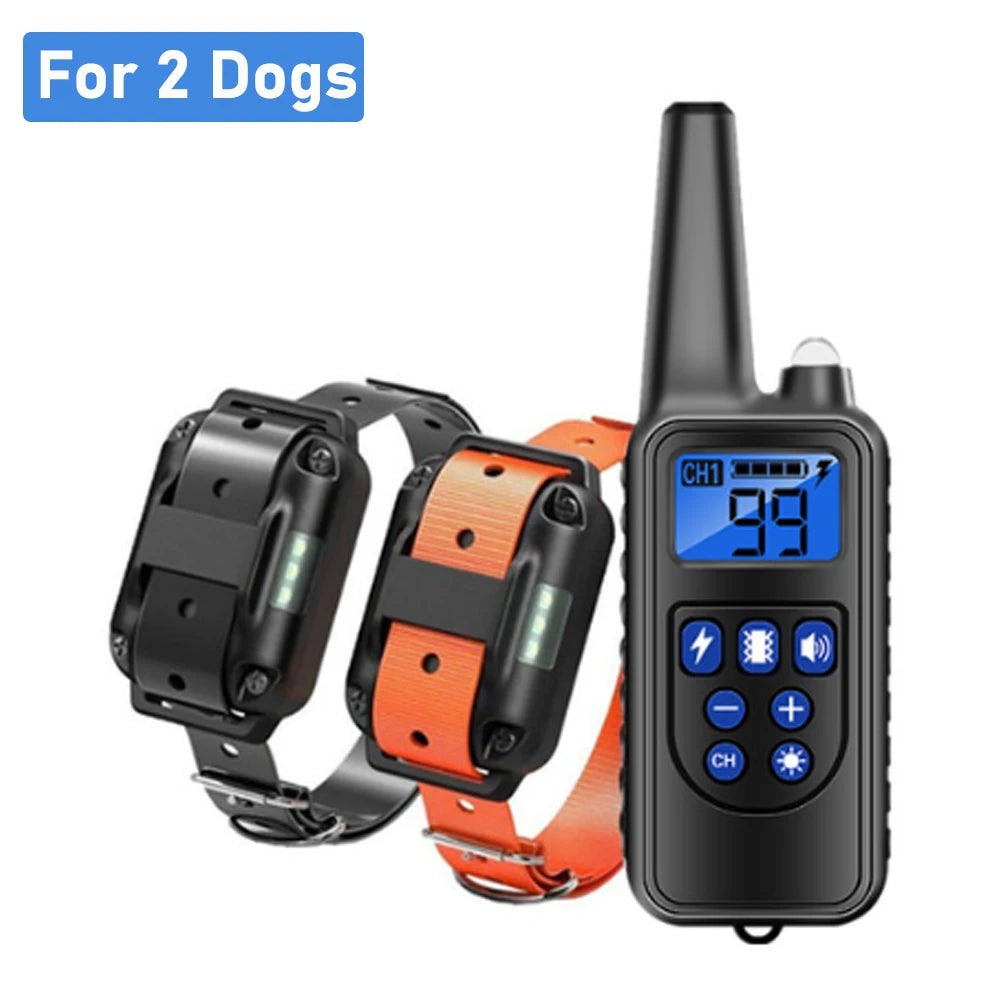 800m Electric Dog Training Collar &ndash; Waterproof Remote for 2 dogs / UK Plug