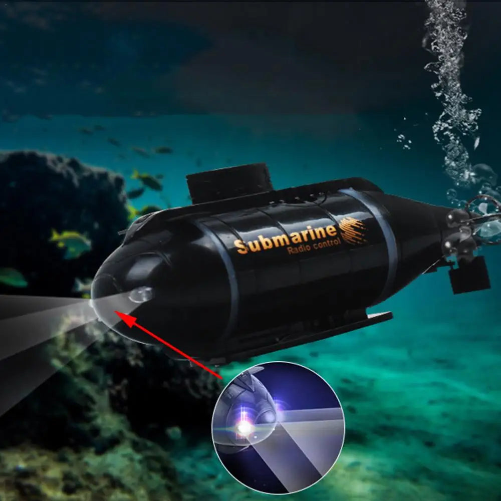 Remote Control Submarine Toy for Kids &ndash; LED Military Design