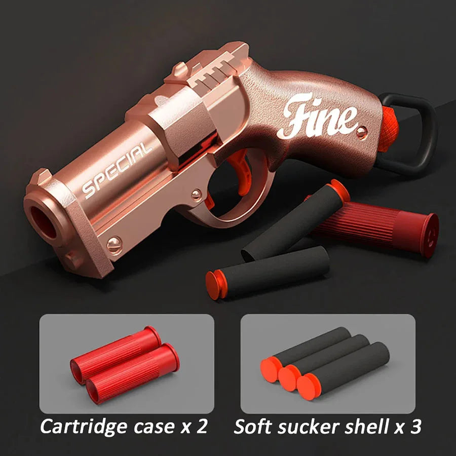 Mini S686 Shell Throwing Soft Bullet Launcher Toy Gun Airsoft Foam Bullet Blaster CS Outdoor Weapon Children Pistol golden