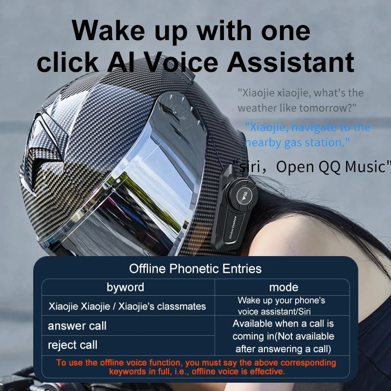 Bluetooth 5.3 Motorcycle Helmet Headset &ndash; Noise Reduction