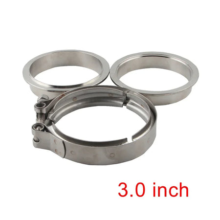 CNC Stainless Steel V-Band Exhaust Clamp Flange Kit With Male Female Ends by InterCyprus Trading Ltd
