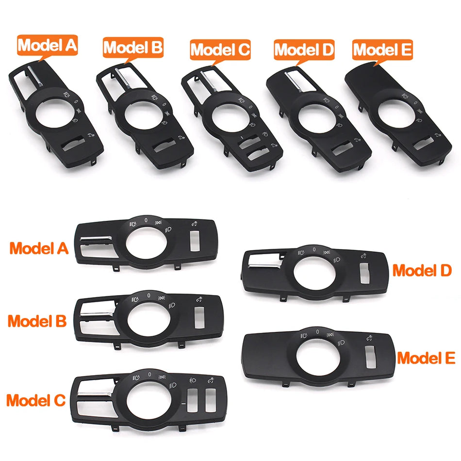 Front Lamp Rotary Switch Fog Light Button Cover Panel for BMW 5 Series PC and ABS