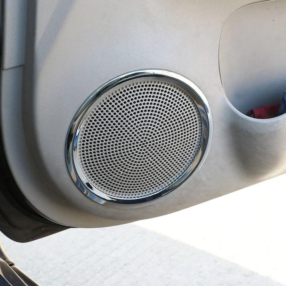 Nissan Sunny Versa Speaker Ring Cover for Car Door, ABS Silver, 4 Pcs