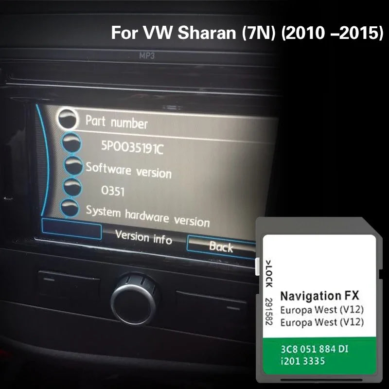 FX V12 West RNS310 SD Card For VW Sharan - Europe Maps CHINA / for VW Sharan (7N)