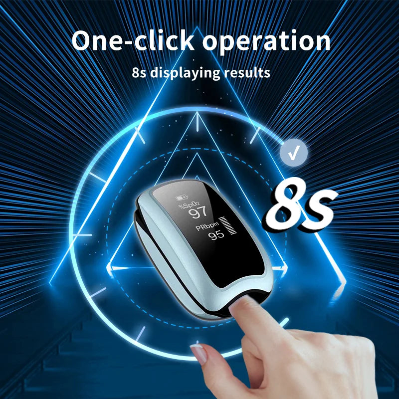 Ladattava langaton sormenpäät oksimetri LED-näytöllä, 220mAh akku