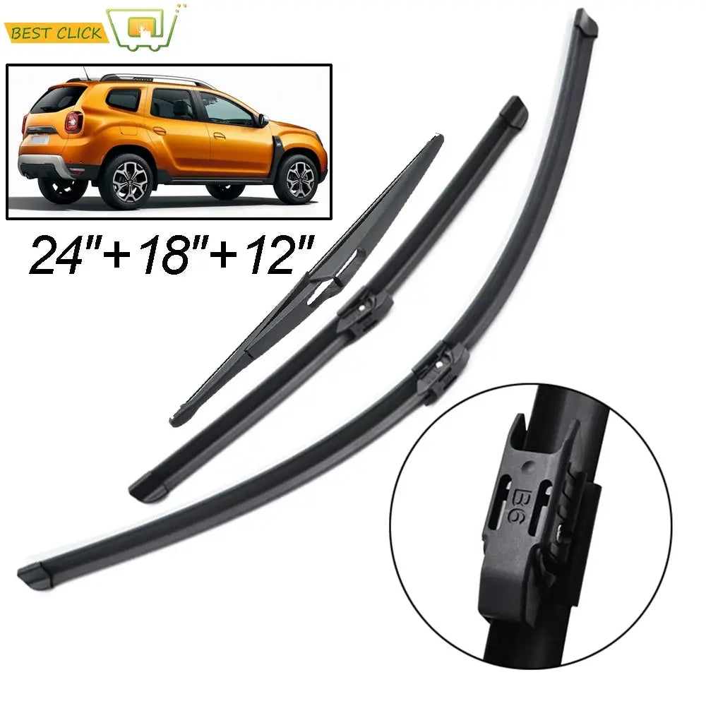 Misima Windshield Windscreen Wiper Blades Kit For Dacia Renault Duster MK2 2017 2018 2019 2020 Front Rear Window Wiper Set by InterCyprus Trading Ltd