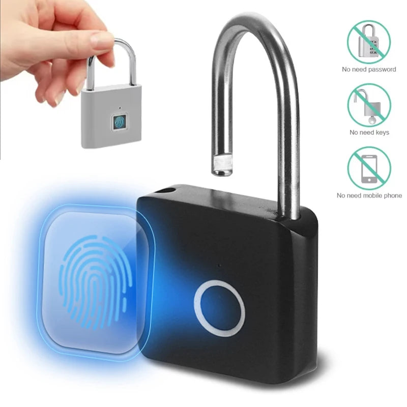 Keyless Smart Fingerprint Padlock - 0.2s Quick Unlock