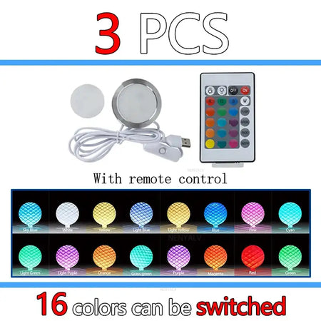 Bambu Lab LED Lamp Kit 001 Hardware For 3D Printing Parts 3 Sets-16 Colorful