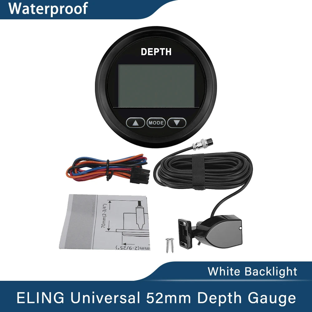 ELING 52mm Digital Depth Gauge Indicator &ndash; With Transducer BN