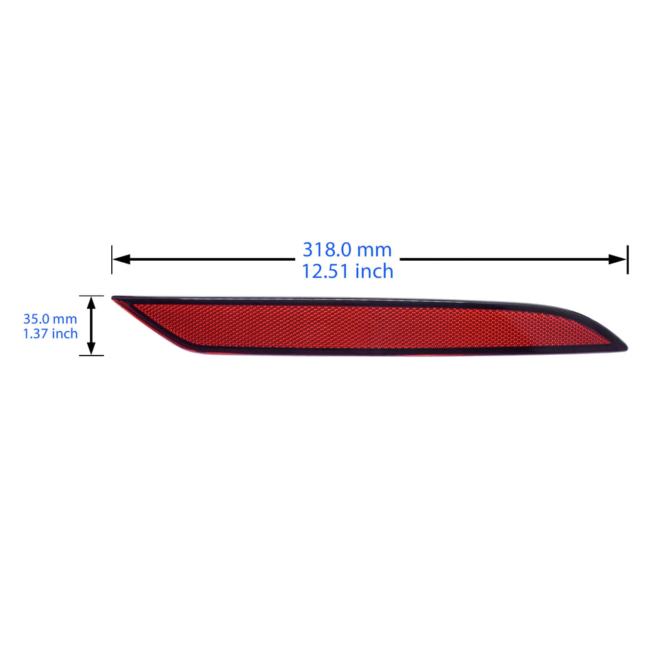VW Golf MK7 Right Rear Bumper Reflector Cover Red Lens, Direct Replacement