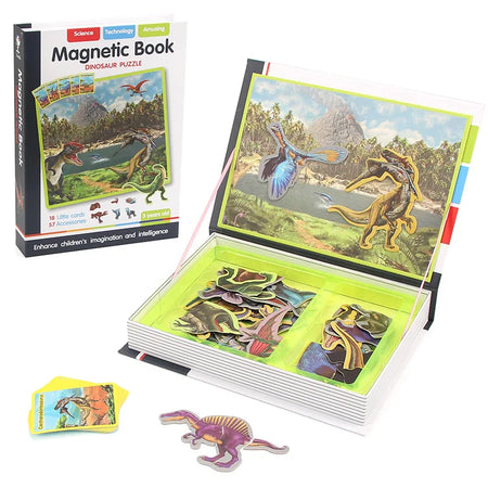 Funny Children's Magnetic Book Puzzles &ndash; Brain Training Toy Dinasour