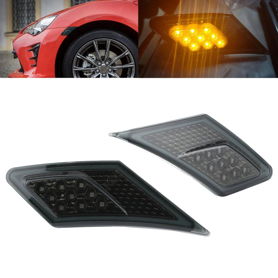 LED странични маркери за мигачи за Toyota BRZ 2013-2020, димни лещи, 12V, комплект от две