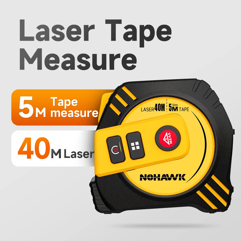 Nohawk Laser Tape Measure - 2 in 1 USB Rechargeable 40m/80m 40m Tape Measure
