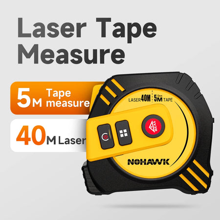 Nohawk Laser Tape Measure - 2 in 1 USB Rechargeable 40m/80m 40m Tape Measure
