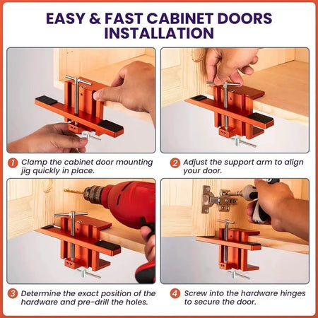 Cabinet Door Mounting Jig Aluminum Cabinet Hardware Jig Tool Punch Locator Drill Guide for Face Frame or Frameless Cabinets by InterCyprus Trading Ltd