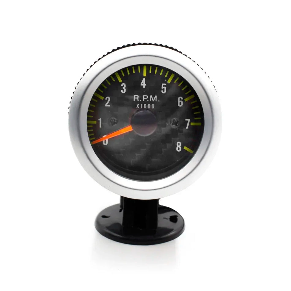 Tachimetro con Lente Fumè 0 a 8000 RPM, Strumento per Auto, per 4 a 8 Cilindri, 12V