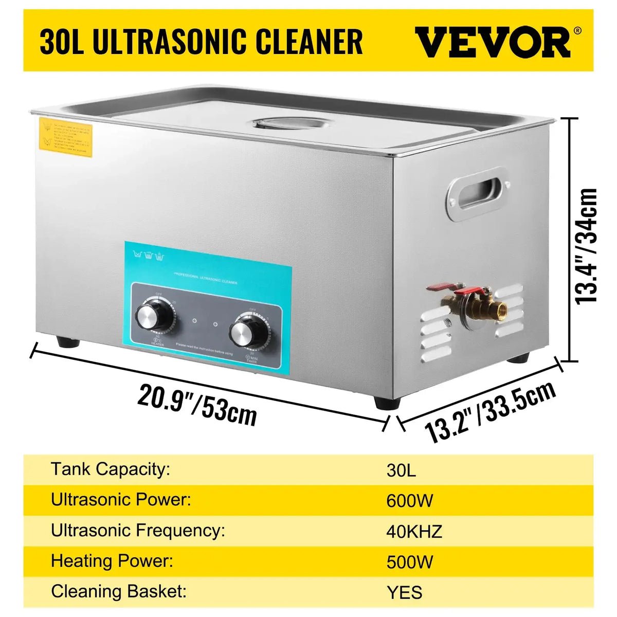 Portable Ultrasonic Cleaner 2To30L Electric For Home Office 30 L / spain