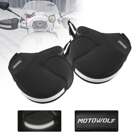 Motorcycle Thick Warm Handlebar Muff Waterproof Scooter Grip Handle Bar Muff Winter Protective Warmer Thermal Cover Gloves by InterCyprus Trading Ltd