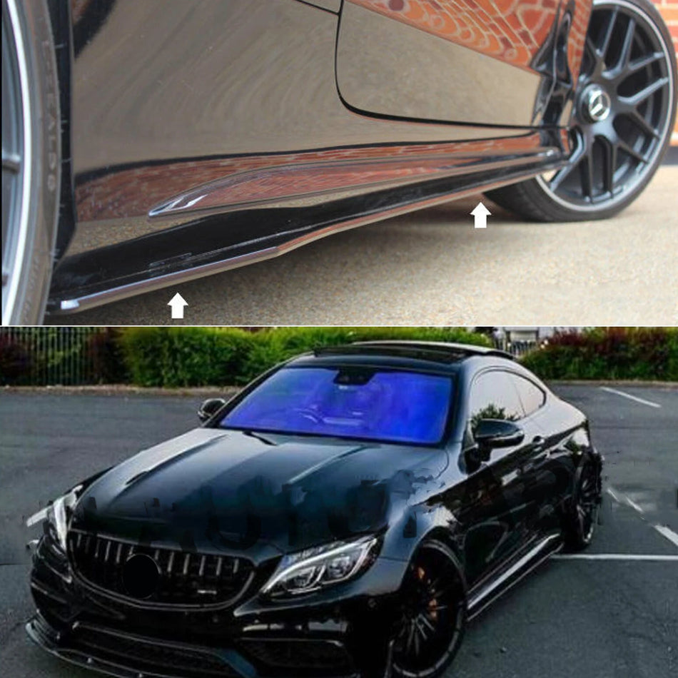 Divisor de faldones laterales Mercedes Benz Clase C en negro brillante para 2015-2021