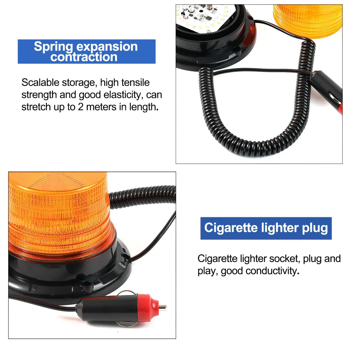 Magnetic Base LED Amber Emergency Strobe Light Car Roof Flashing Hazard Warning Light 12V/24V Vehicle Safety Beacon Lamp by InterCyprus Trading Ltd