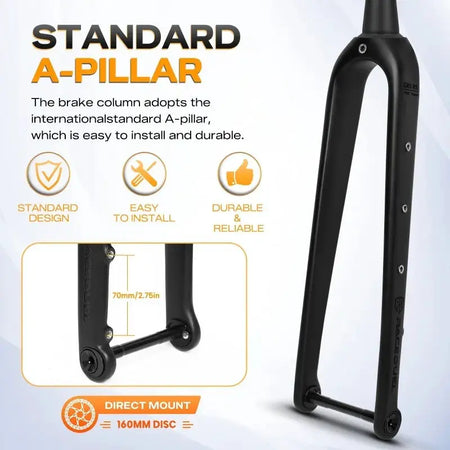 RACEDUEL Carbon Gravel Bike Fork 12x100mm Thru Axle 700C 45mm Tire Internal Wiring Lightweight Disc Brake Bicycle Front Fork by InterCyprus Trading Ltd