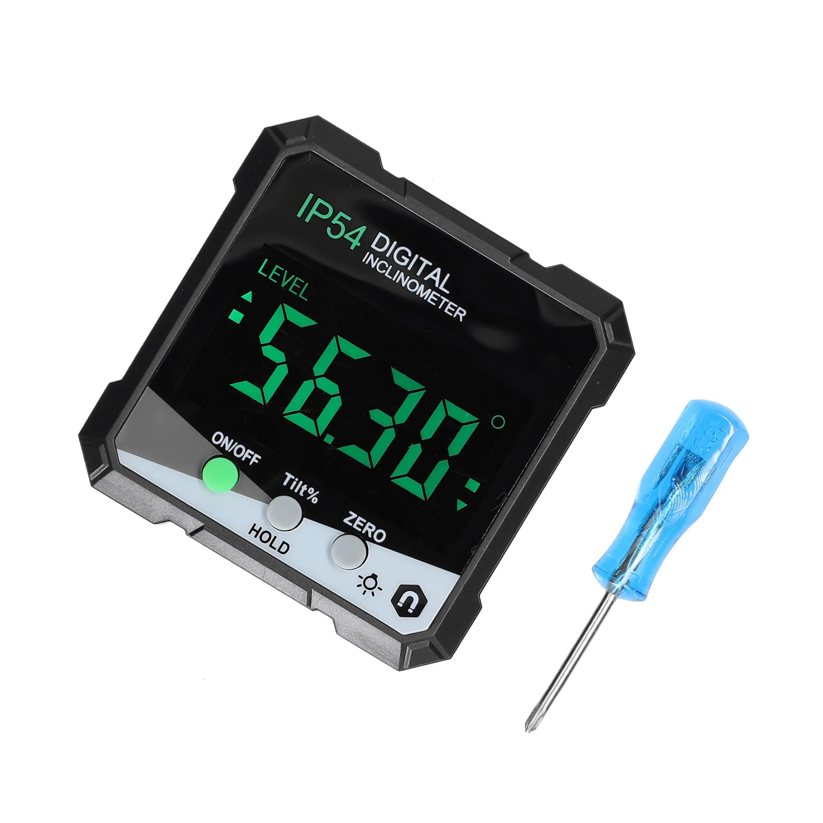 Hancaner Inclinómetro Digital Con Imanes: Mide Ángulos Con Precisión De ±0.2° (Pantalla LCD, Aluminio)