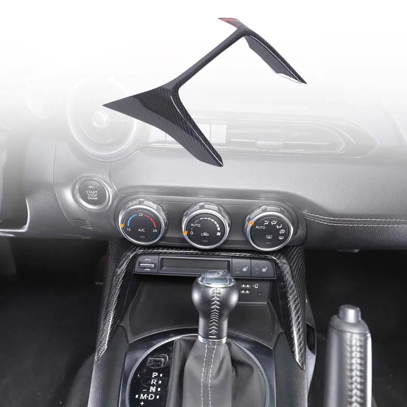 Moldura central delantera de fibra de carbono real para Mazda MX5 ND