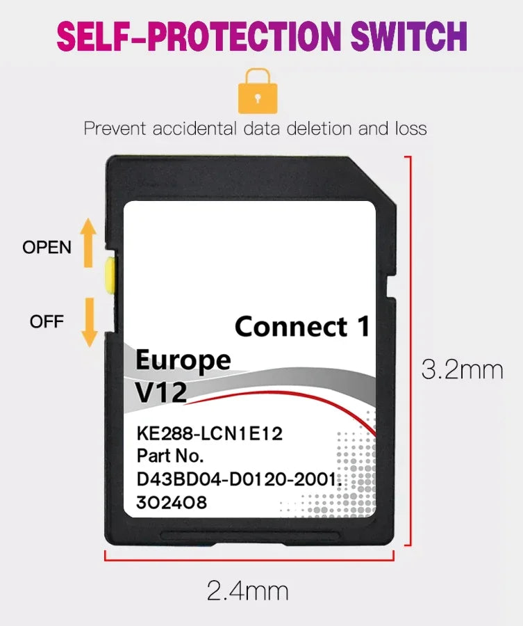 Nissan Qashqai V12 16GB SD Map Card - Fast Navigation