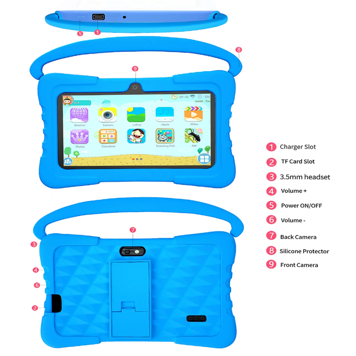 BDF K3 Kids 7 Inch Tablet &ndash; Kid Proof Protective Case