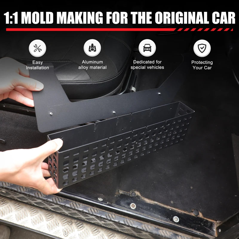 Καλάθι αποθήκευσης κάτω από τη σέλα από μαύρο κράμα αλουμινίου Defender 90