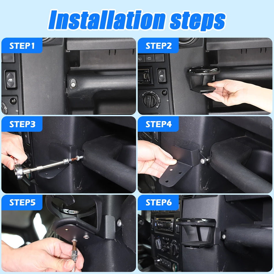 Soporte para vaso del pasamanos Carbon Steel Defender 2004 a 2018