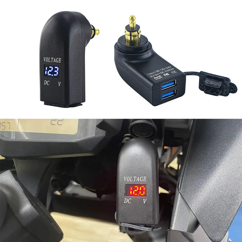 Motorcycle Dual USB Charger Power Adapter Socket For BMW F750GS F850GS R1200GS Adventure R1250GS F800GS K1600GTL For Versys 300x by InterCyprus Trading Ltd