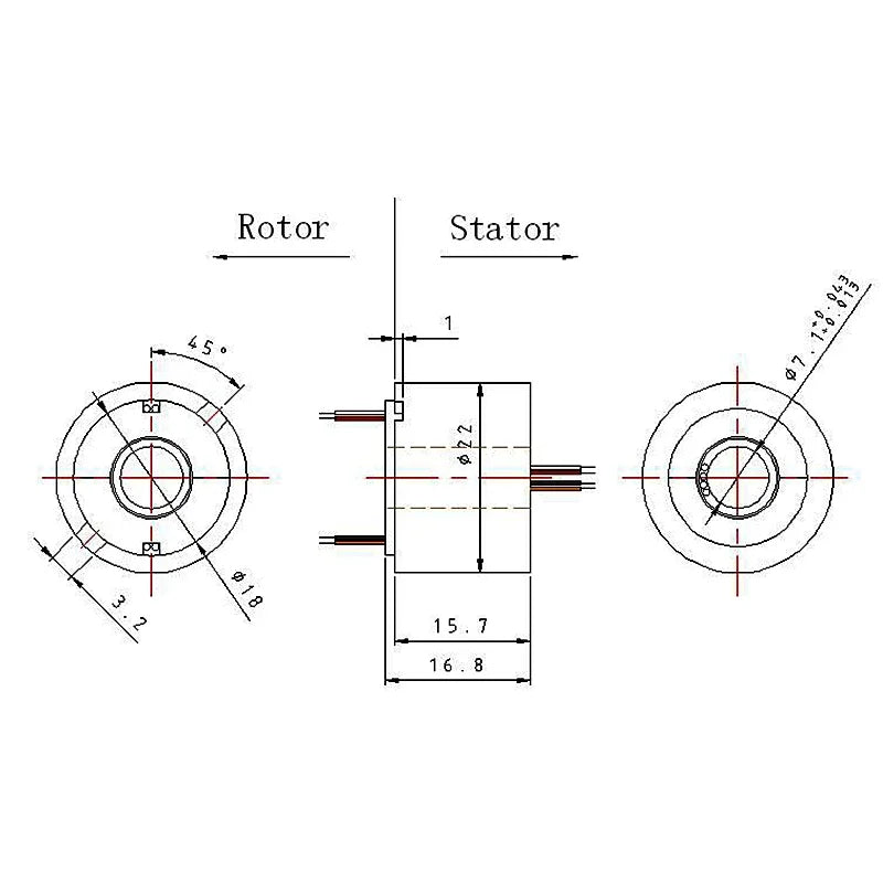 Slip Ring 2 4 6 Channel Wires Hole Dia 7mm &ndash; Hollow Shaft